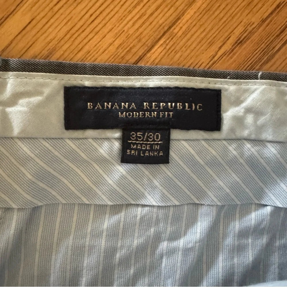 Banana Republic Dress Pants Mens 35x30 Gray Grey Chino Charcoal Classic Fit Golf